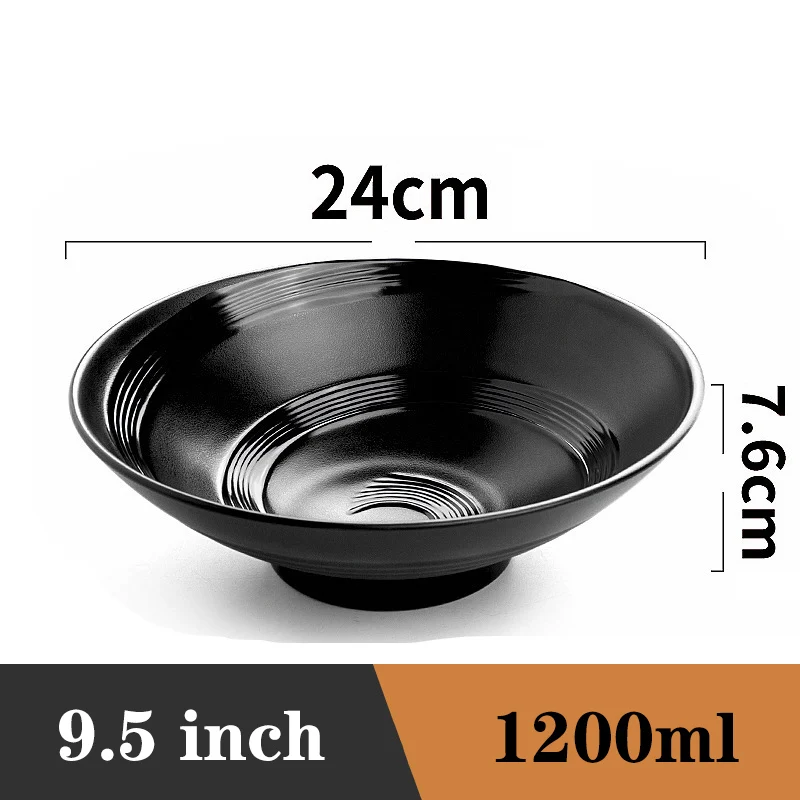 Ramen Bowl Black Plastic Japanese Style Noodle Bowl - Image 37