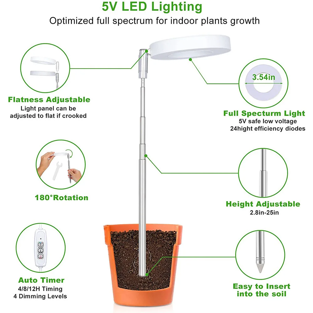 Full Spectrum Grow Light Telescopic Indoor LED Lamp - Image 10