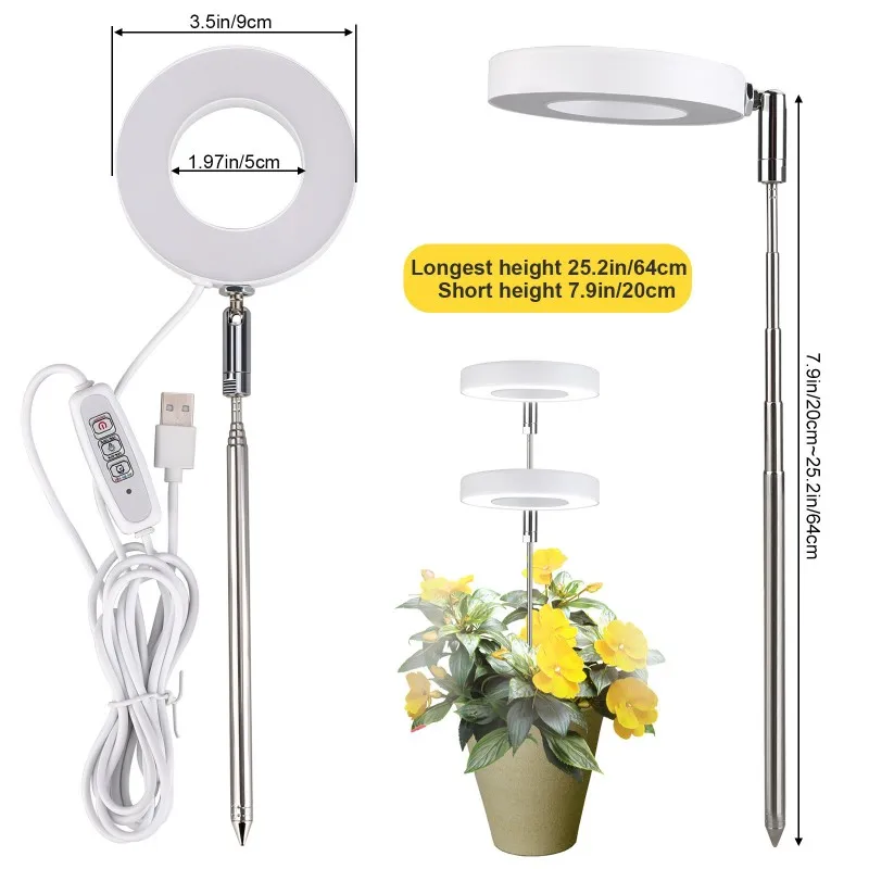 Full Spectrum Grow Light Telescopic Indoor LED Lamp - Image 2