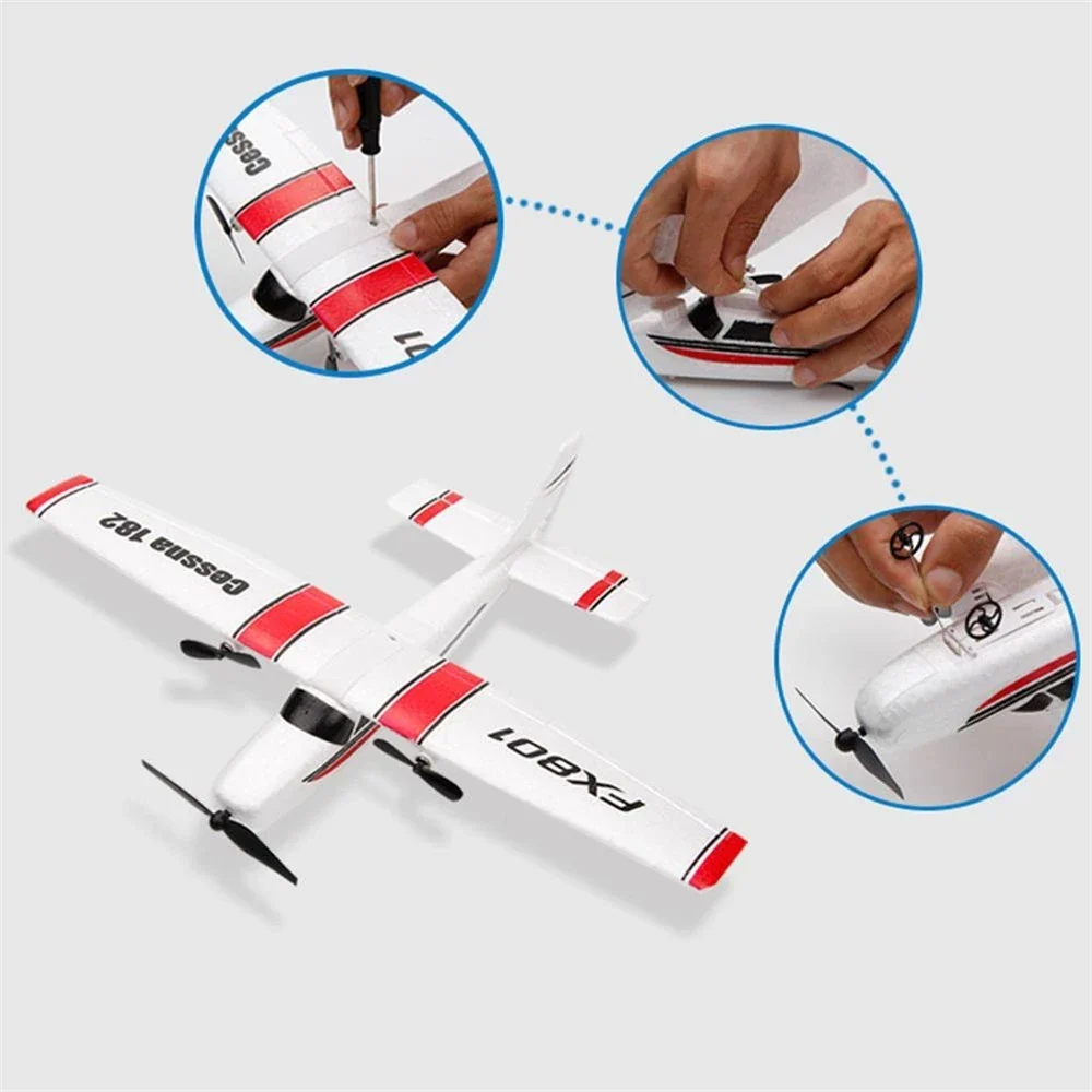 EPP Foam FX801 RC Plane - 2CH Remote Control Aircraft for Kids, Easy Assembly Toy Gift - Image 5