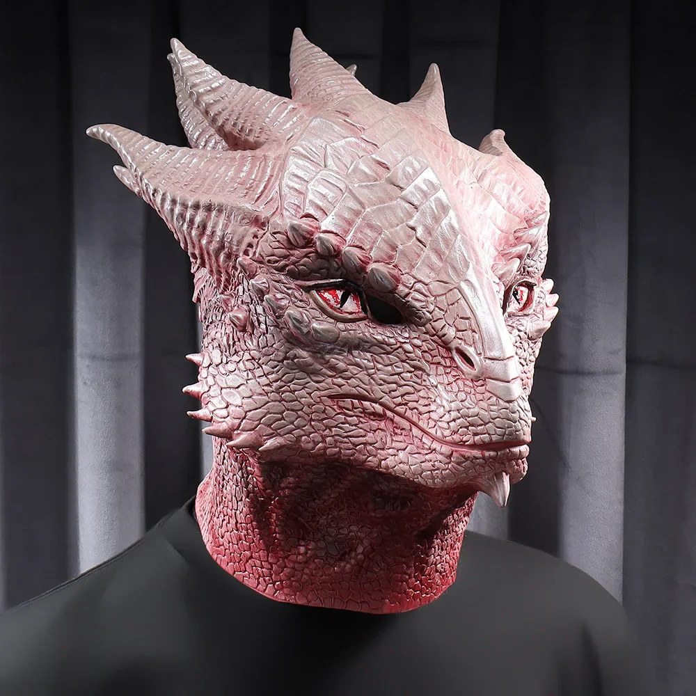 Dragon Mask Latex Cosplay Helmet Halloween 2025 Realistic - Image 3