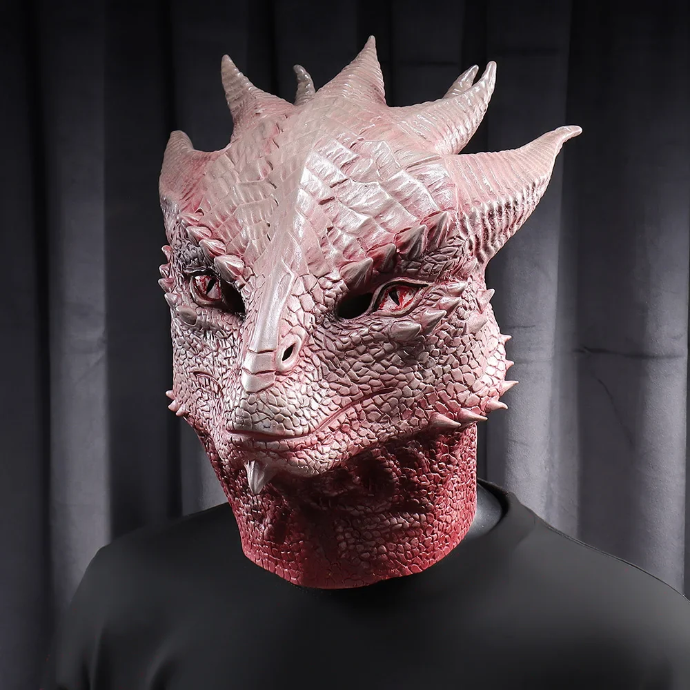 Dragon Mask Latex Cosplay Helmet Halloween 2025 Realistic - Image 4