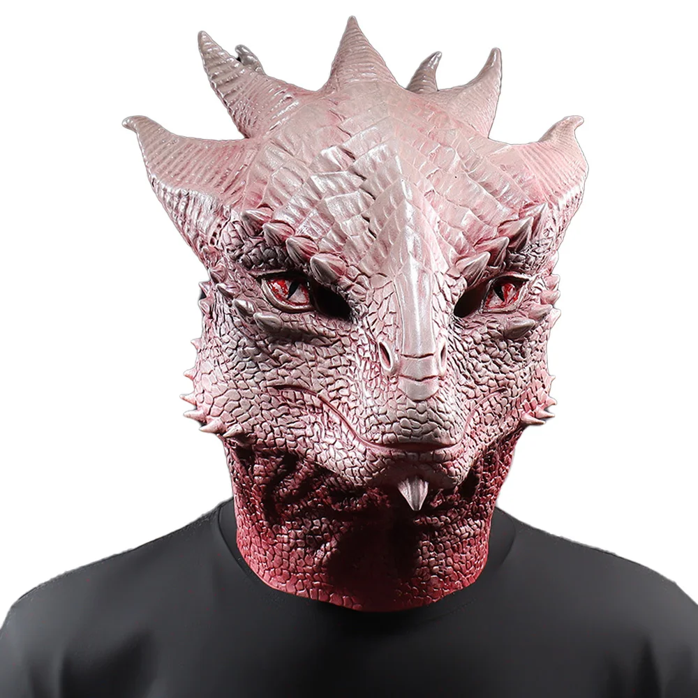 Dragon Mask Latex Cosplay Helmet Halloween 2025 Realistic - Image 7