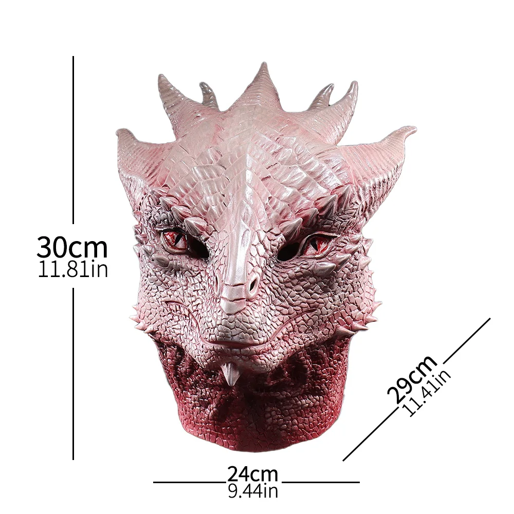 Dragon Mask Latex Cosplay Helmet Halloween 2025 Realistic - Image 8