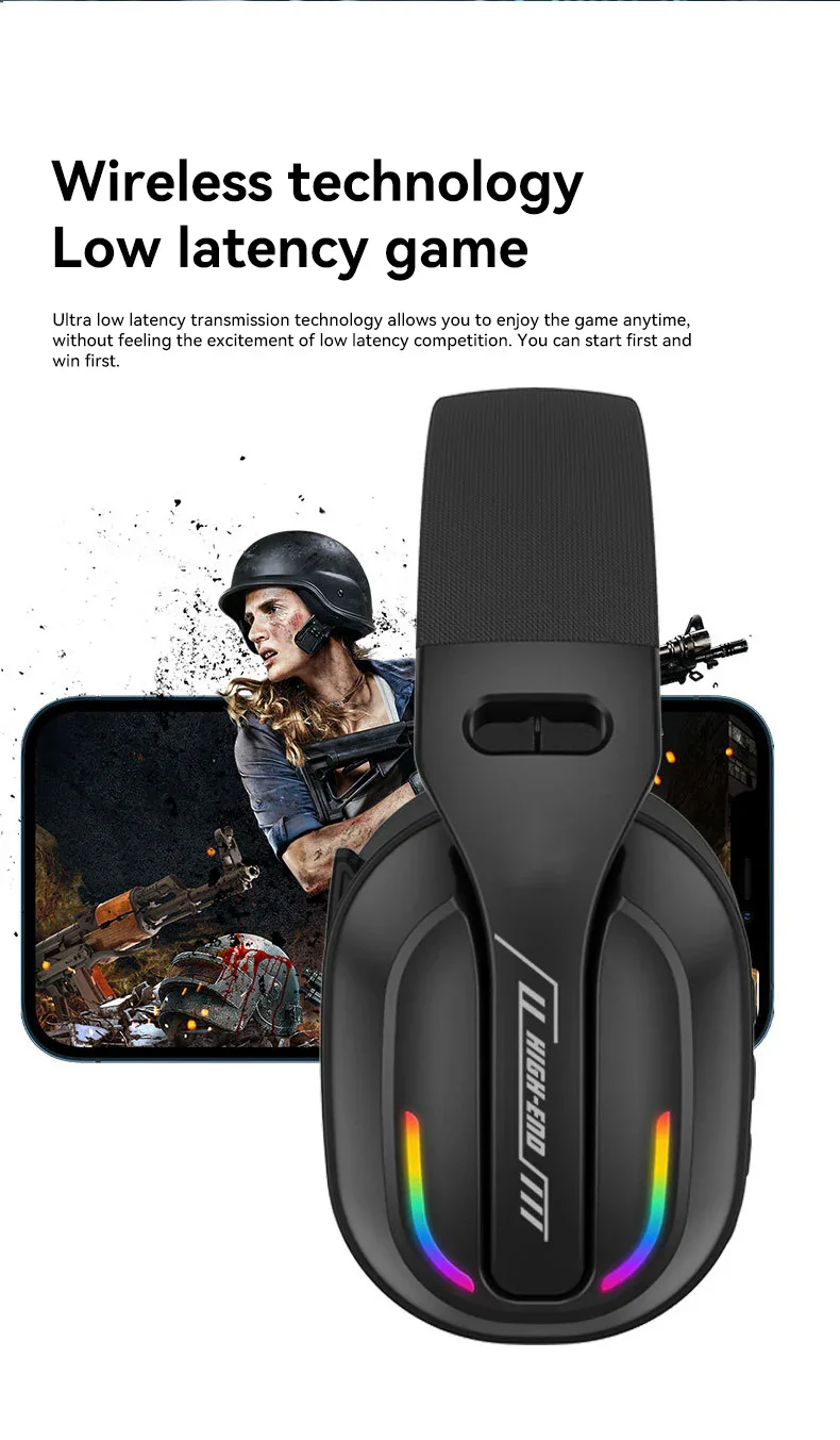 Gaming Headset Bluetooth 5.4 Wireless RGB Low Latency - Image 12