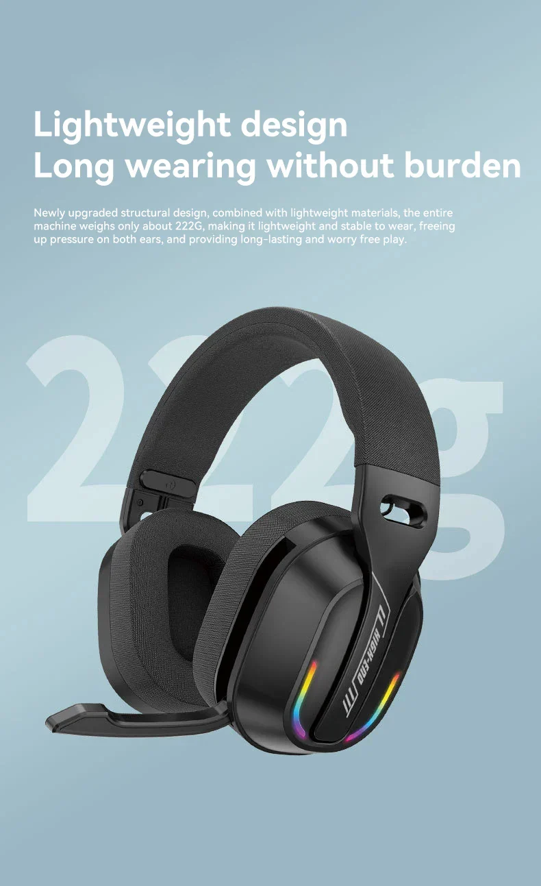Gaming Headset Bluetooth 5.4 Wireless RGB Low Latency - Image 13