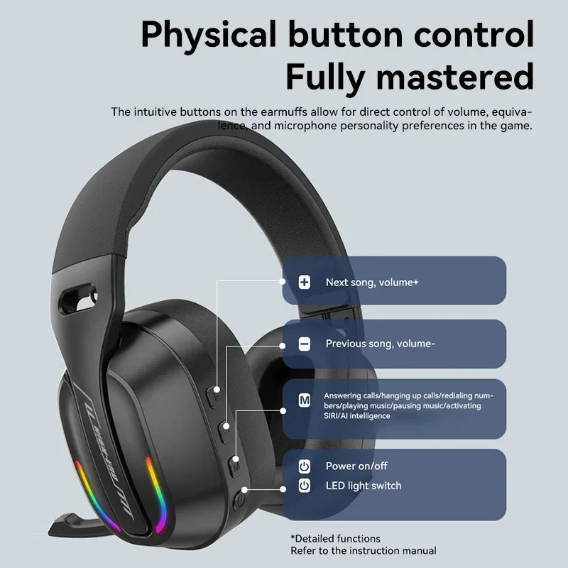 Gaming Headset Bluetooth 5.4 Wireless RGB Low Latency - Image 6