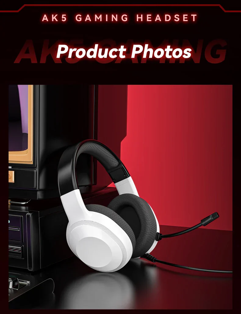 Gaming Headset Wired Lightweight With Omnidirectional Mic - Image 15