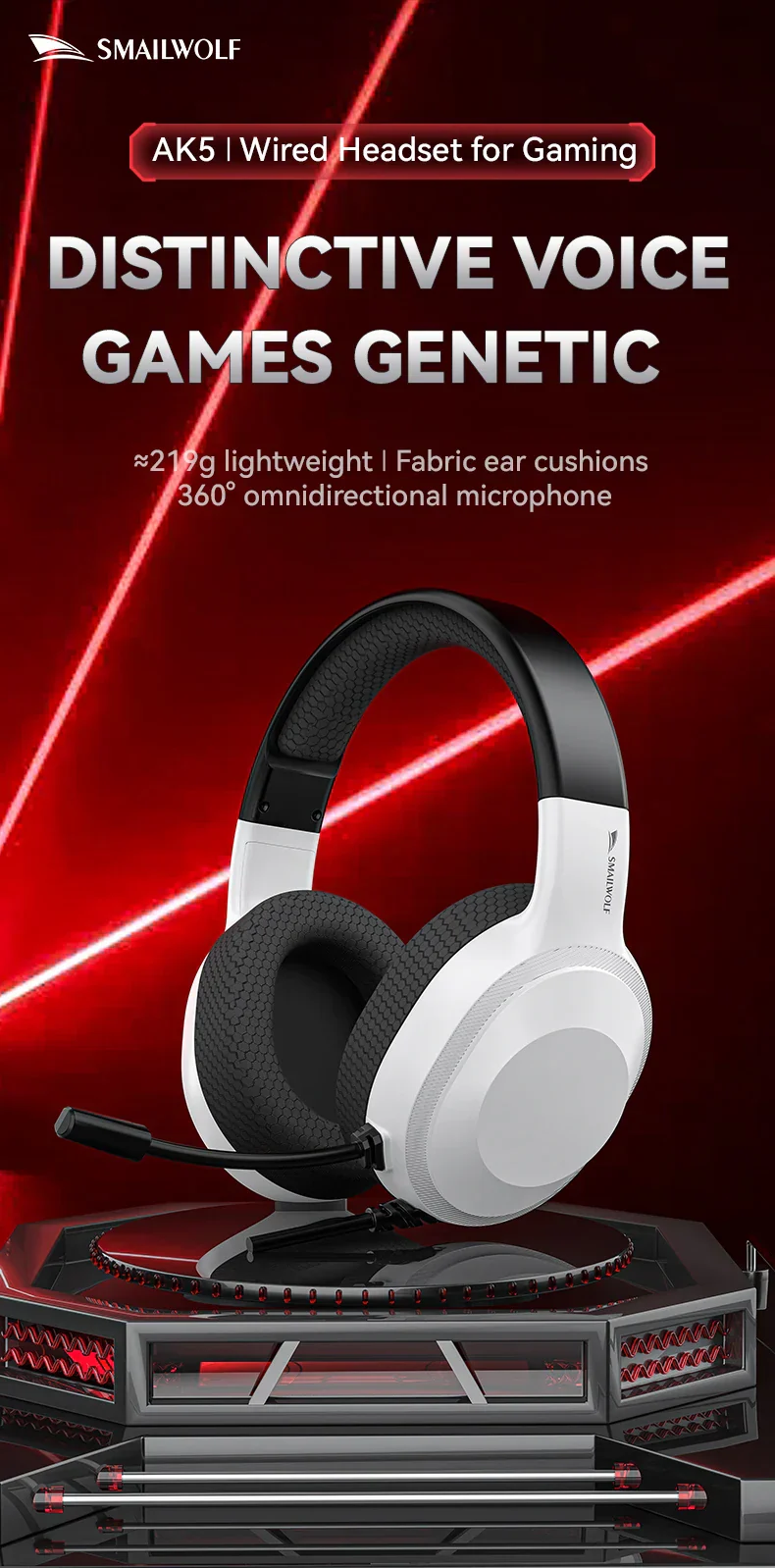 Gaming Headset Wired Lightweight With Omnidirectional Mic - Image 6