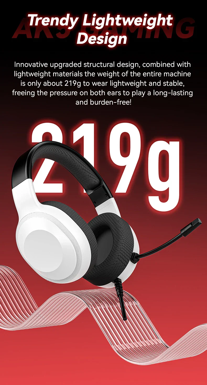 Gaming Headset Wired Lightweight With Omnidirectional Mic - Image 8
