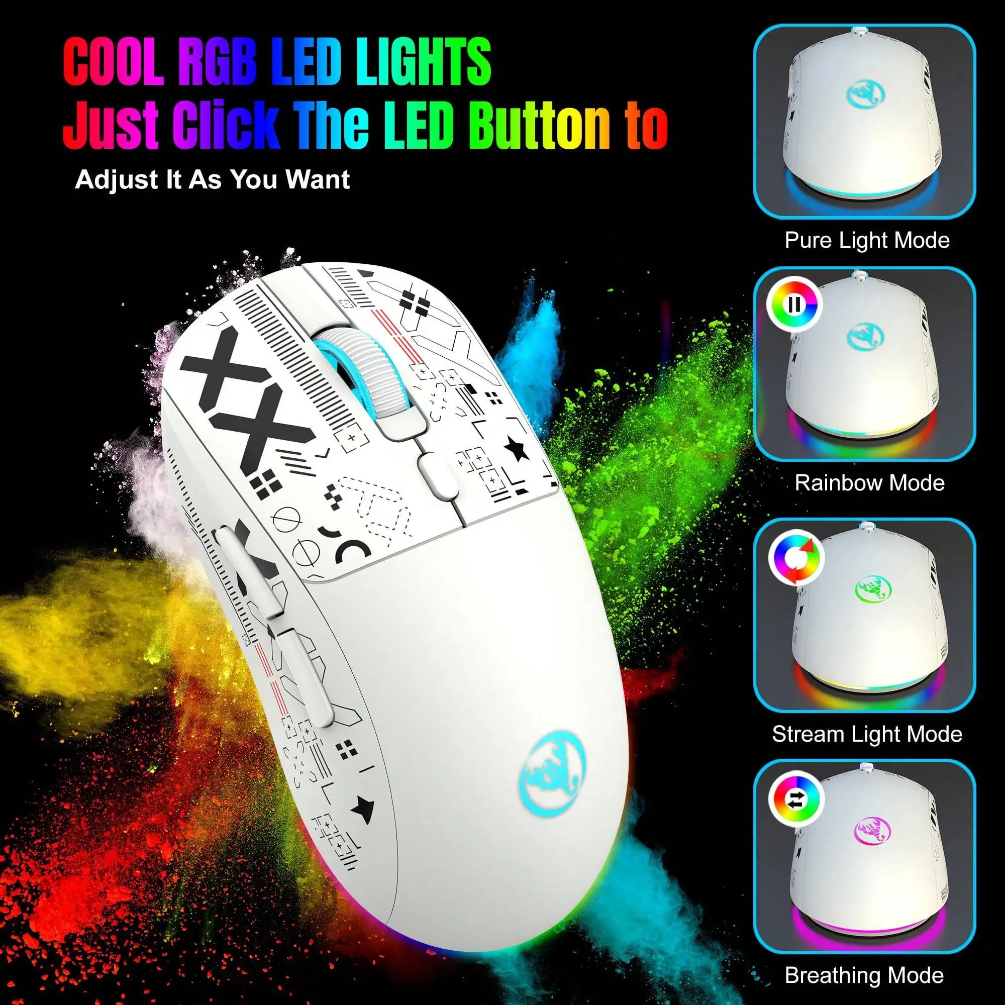Gaming Mouse Wireless RGB 4000 DPI Rechargeable 650mAh - Image 4