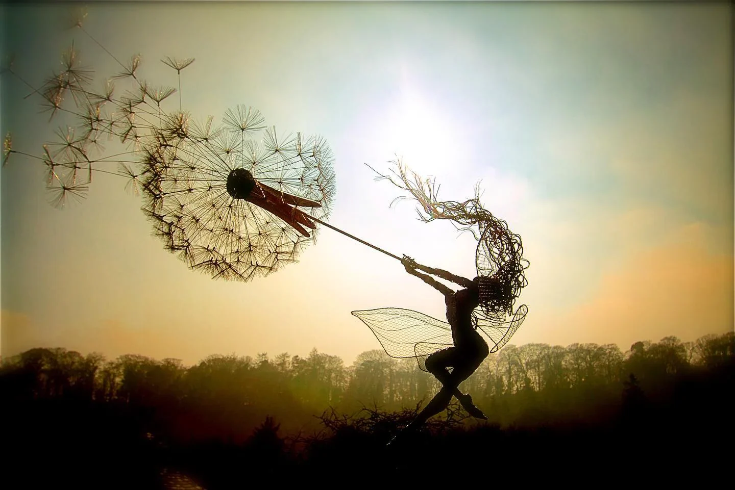 Garden Sculpture Metal Fairy Stake Cottage Fall 2025 Accent - Image 3