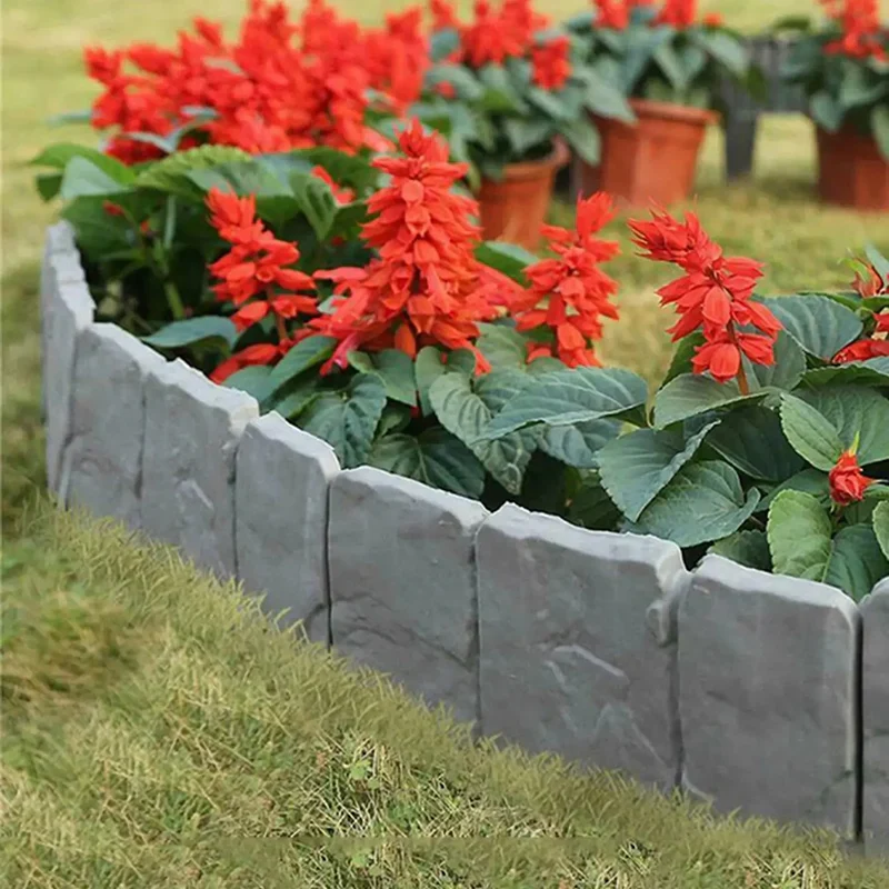 Garden Tools Imitation Stone Plant Support Stakes - 5-10pcs Outdoor Decorative Edging for Landscape - Image 3
