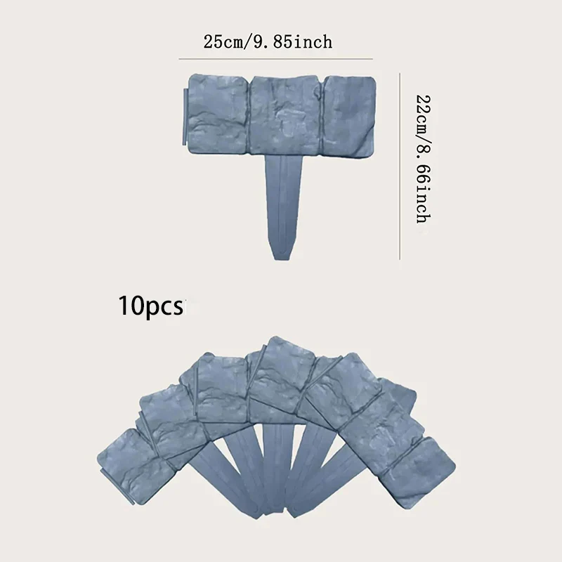 Garden Tools Imitation Stone Plant Support Stakes - 5-10pcs Outdoor Decorative Edging for Landscape - Image 7