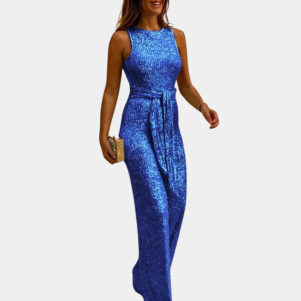 Glamorous women's sequin jumpsuit – fitted design, comfortable fabric, for weddings and parties - Image 3