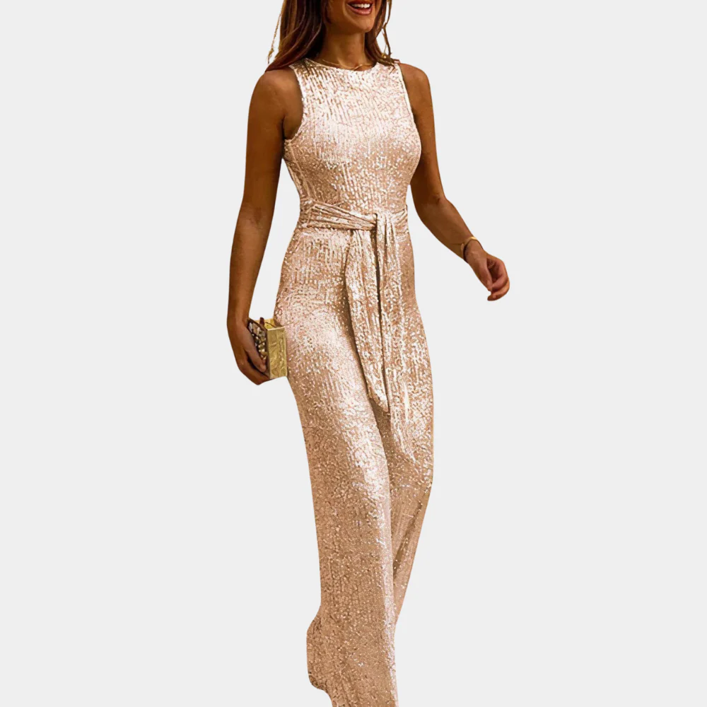 Glamorous women's sequin jumpsuit – fitted design, comfortable fabric, for weddings and parties - Image 4