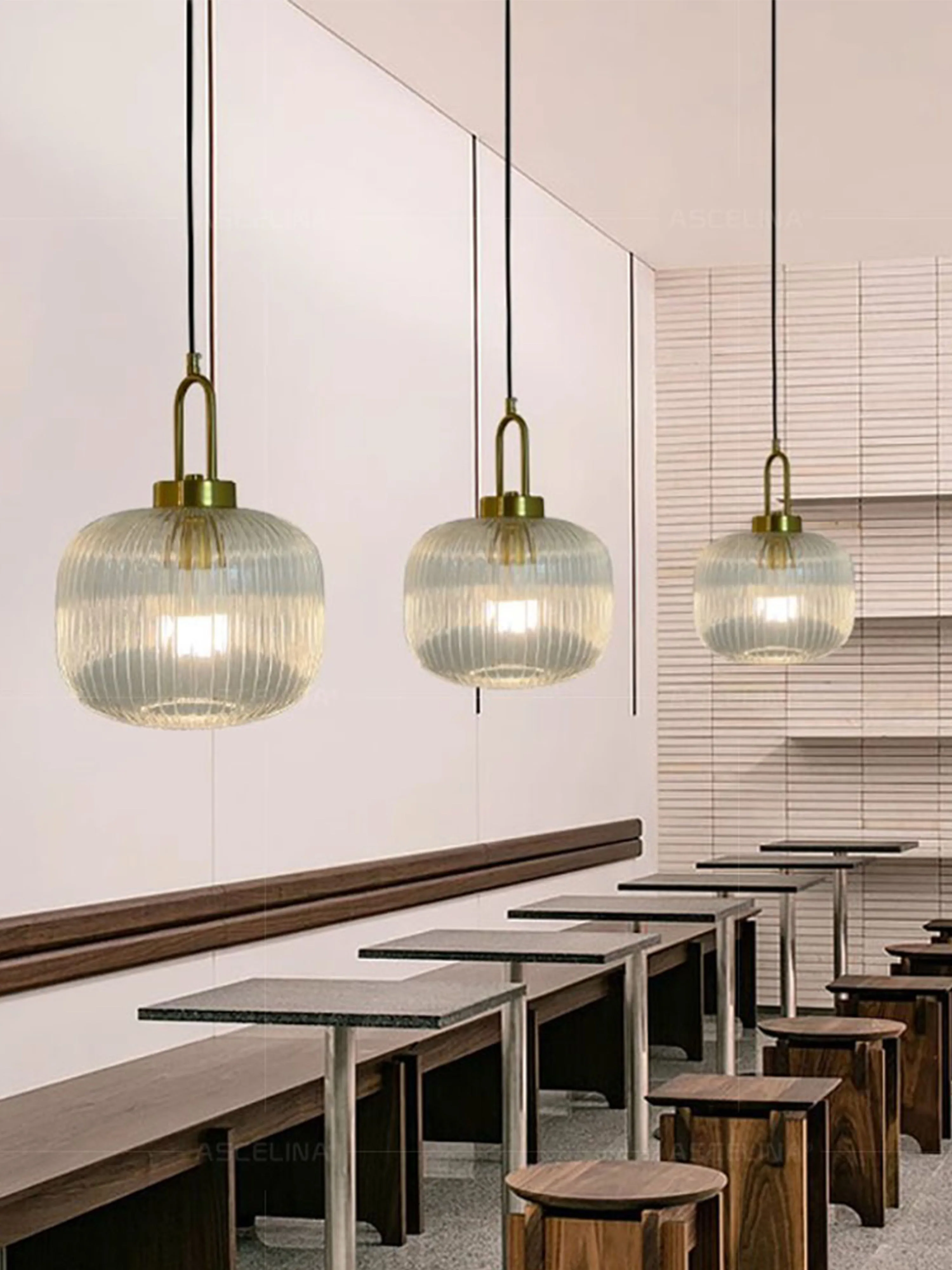 Japandi Glass Pendant Light Japanese Nordic Hanging Lamp Warm - Image 13