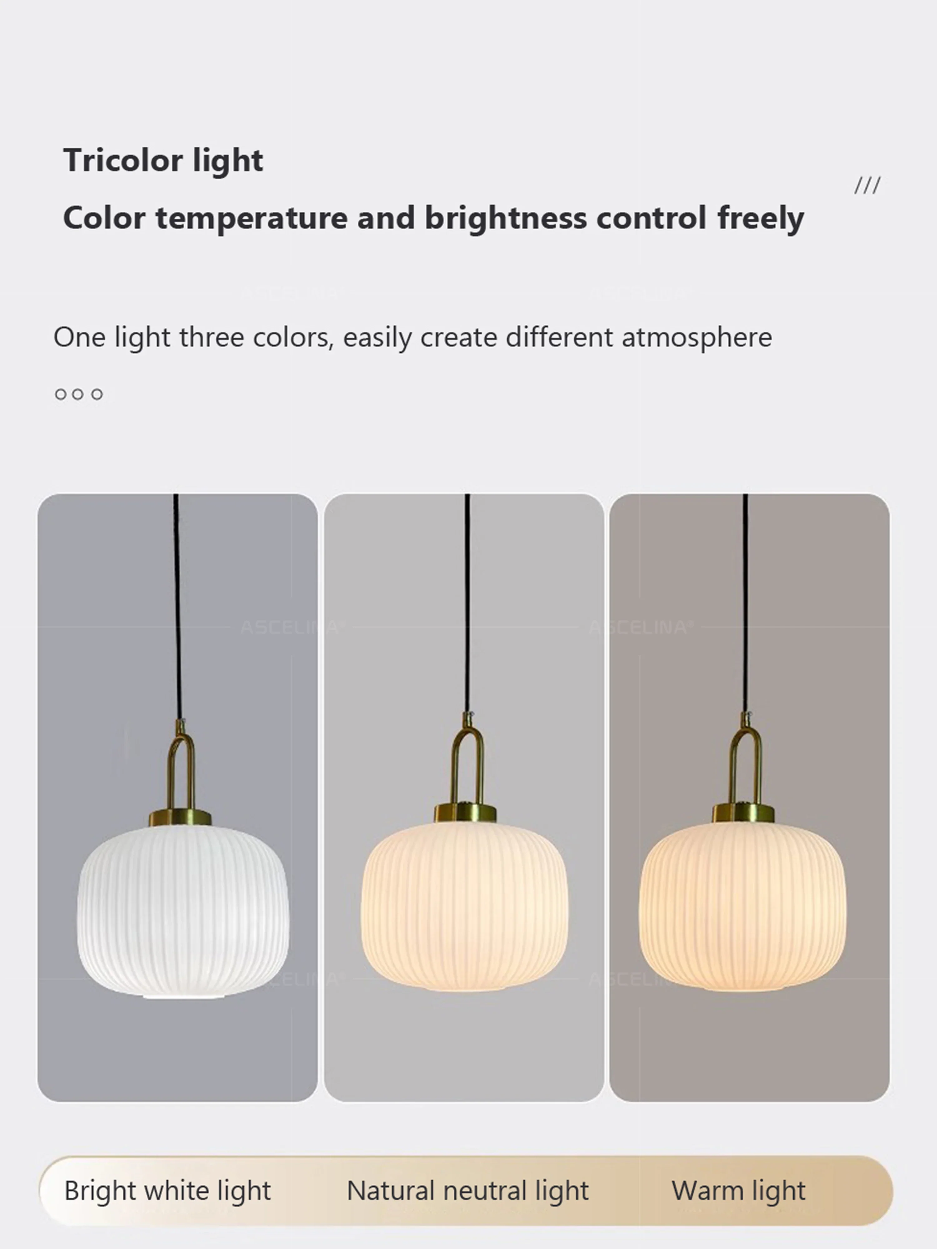 Japandi Glass Pendant Light Japanese Nordic Hanging Lamp Warm - Image 16