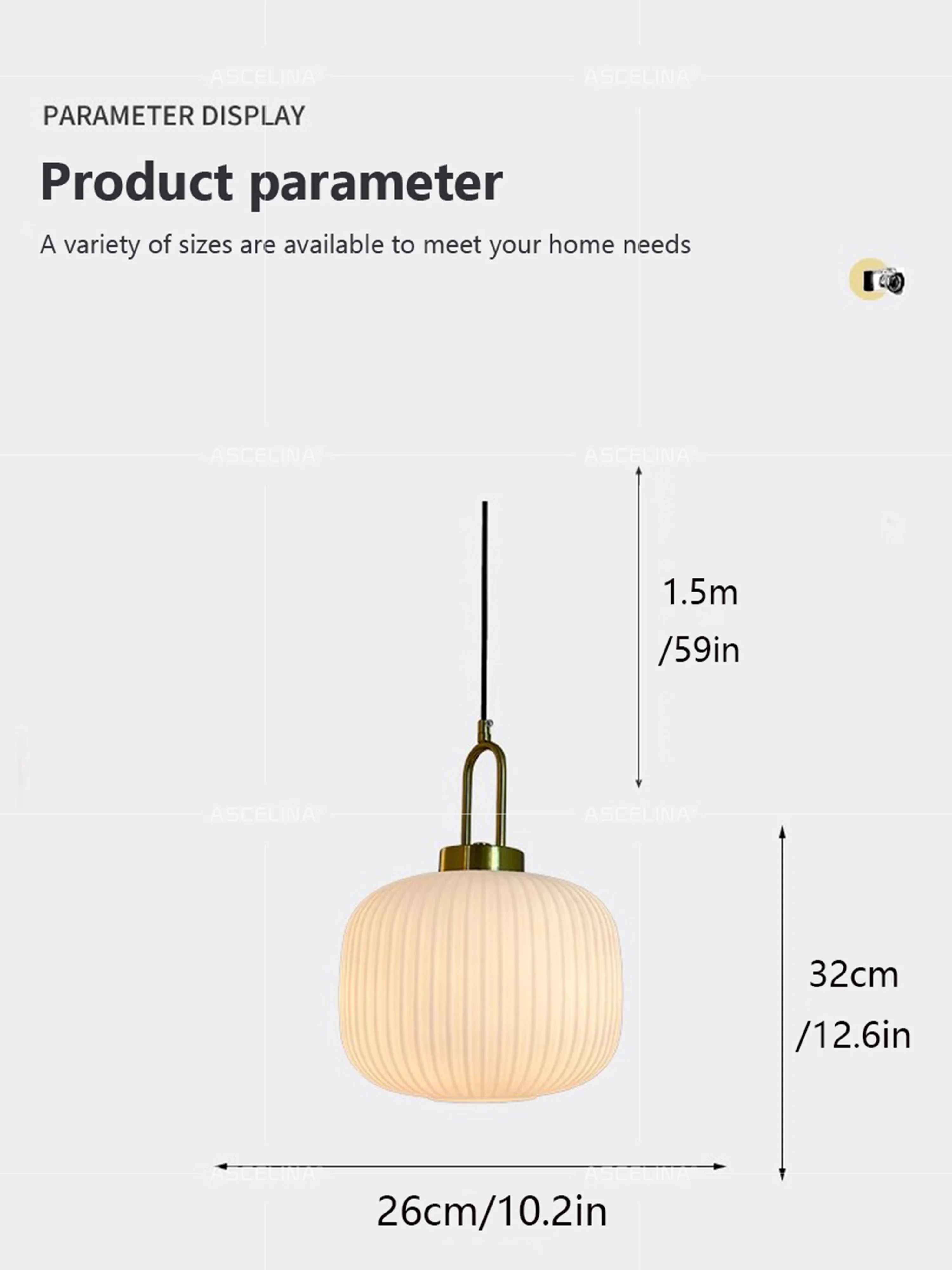 Japandi Glass Pendant Light Japanese Nordic Hanging Lamp Warm - Image 17