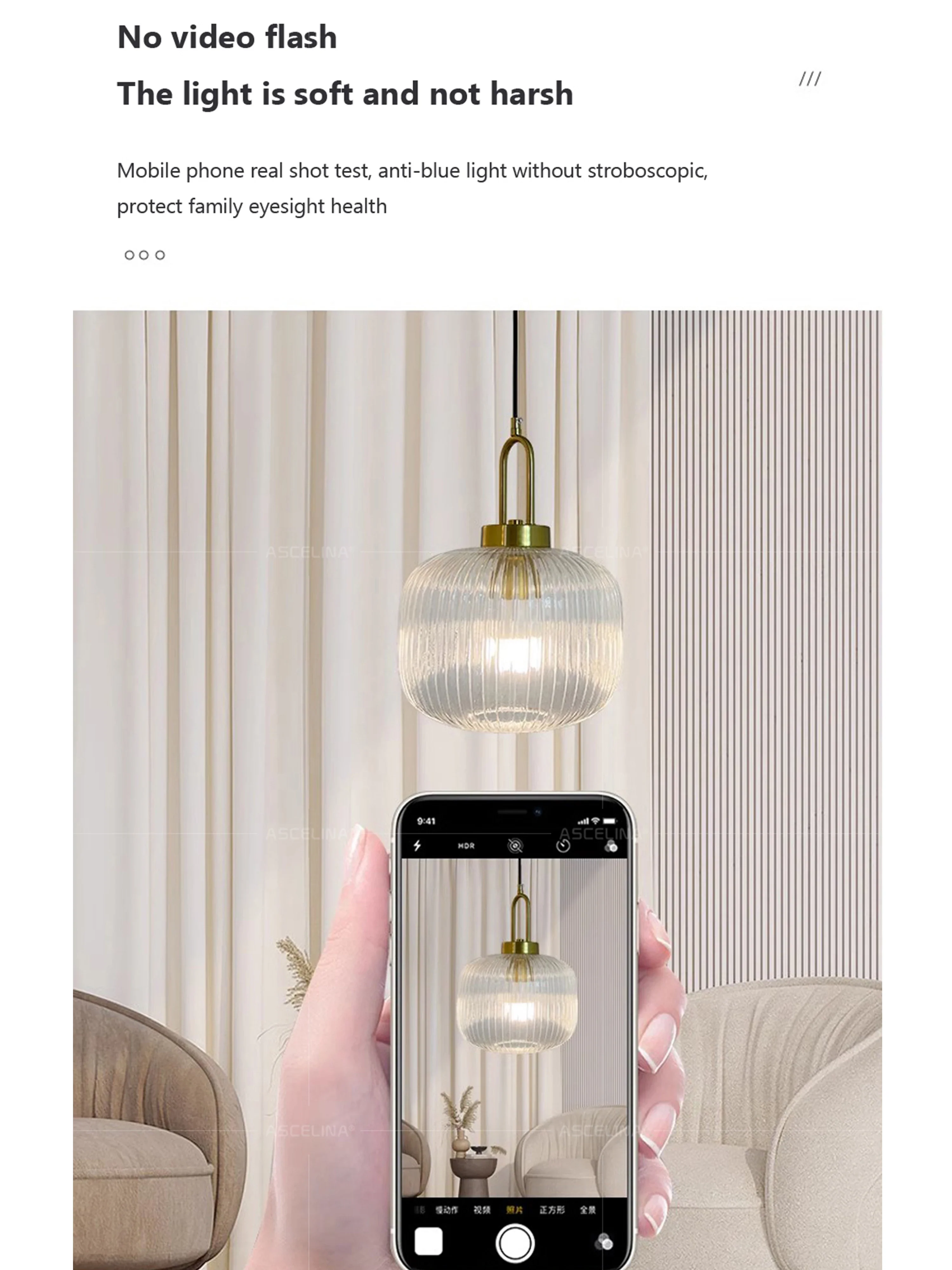 Japandi Glass Pendant Light Japanese Nordic Hanging Lamp Warm - Image 18