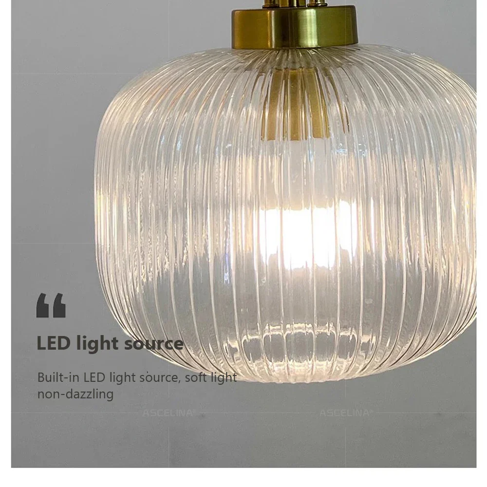 Japandi Glass Pendant Light Japanese Nordic Hanging Lamp Warm - Image 6