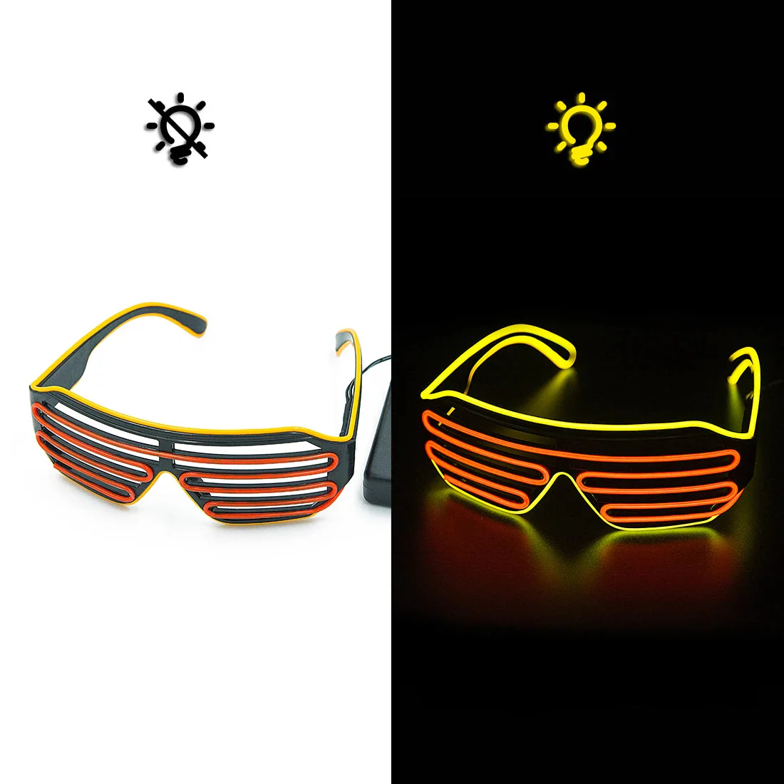 Glowing Glasses LED Luminous Neon Sunglasses for Christmas Party Prop - Image 13