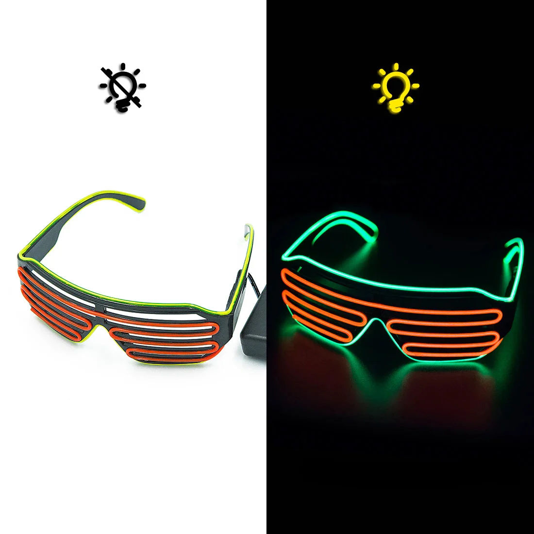 Glowing Glasses LED Luminous Neon Sunglasses for Christmas Party Prop - Image 7