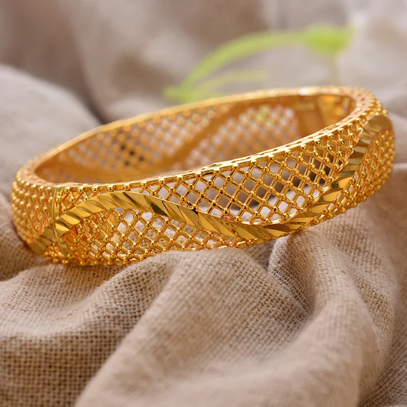 Gold Plated Bangles Luxury Arabic Wedding Bracelet - Image 10