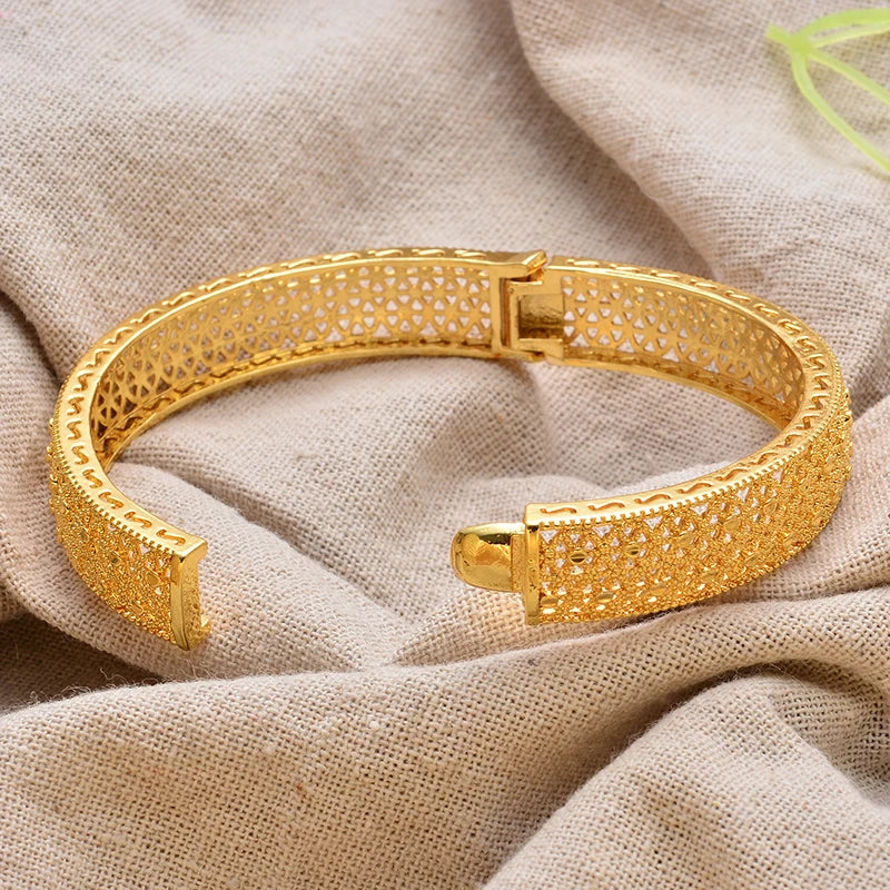 Gold Plated Bangles Luxury Arabic Wedding Bracelet - Image 12