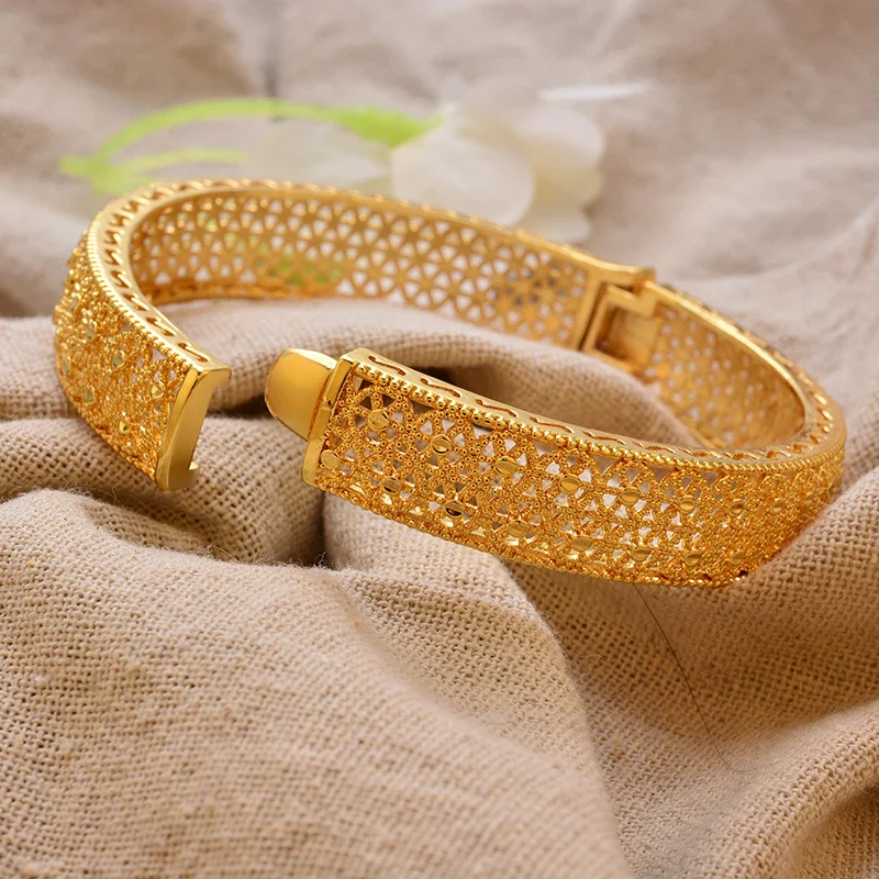 Gold Plated Bangles Luxury Arabic Wedding Bracelet - Image 13