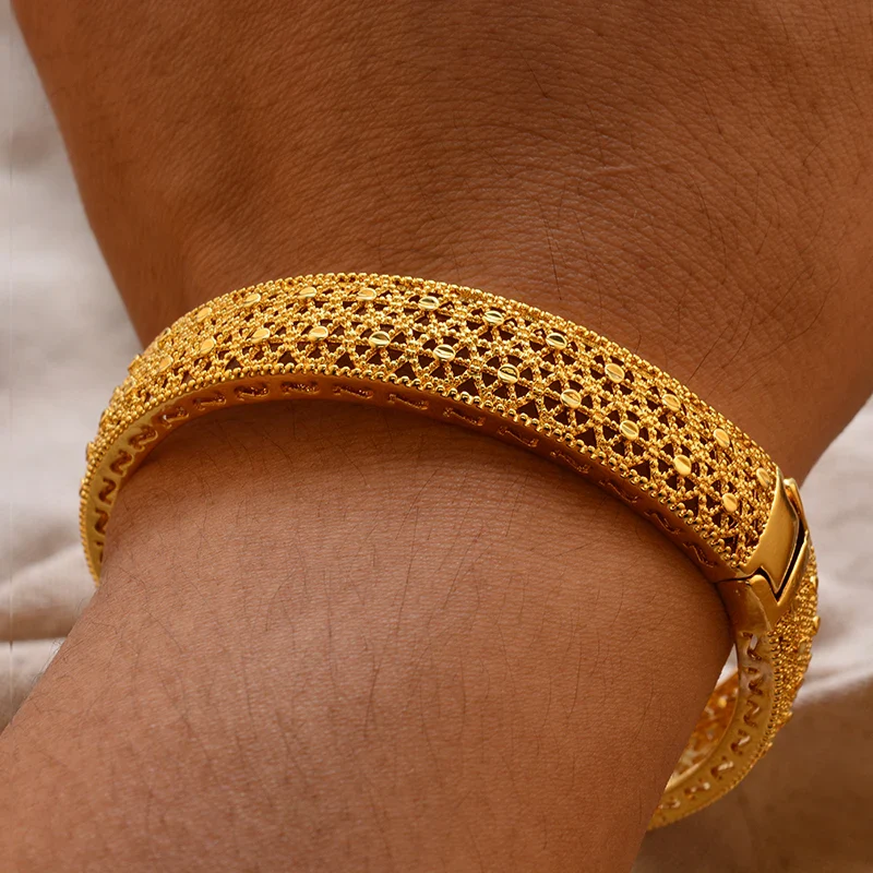 Gold Plated Bangles Luxury Arabic Wedding Bracelet - Image 14