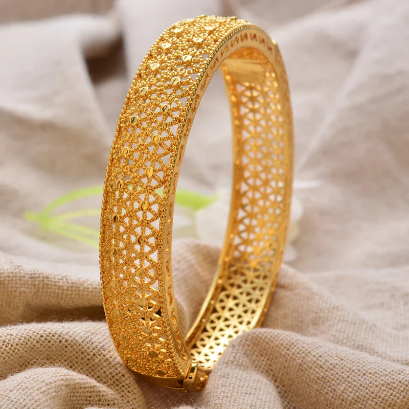 Gold Plated Bangles Luxury Arabic Wedding Bracelet - Image 15