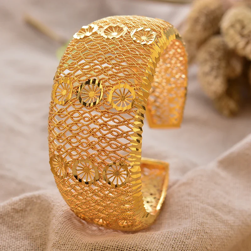 Gold Plated Bangles Luxury Arabic Wedding Bracelet - Image 16