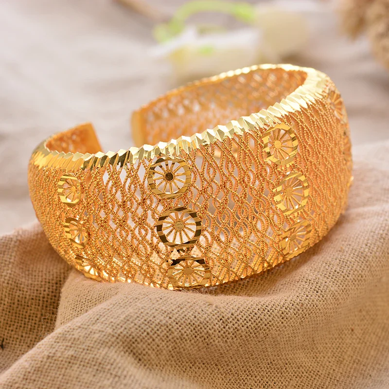 Gold Plated Bangles Luxury Arabic Wedding Bracelet - Image 17