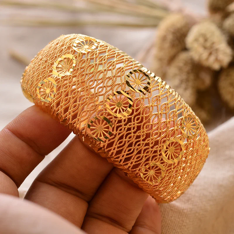 Gold Plated Bangles Luxury Arabic Wedding Bracelet - Image 18