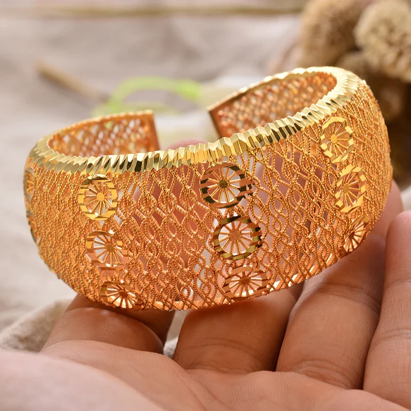 Gold Plated Bangles Luxury Arabic Wedding Bracelet - Image 19