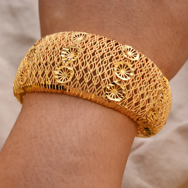 Gold Plated Bangles Luxury Arabic Wedding Bracelet - Image 20