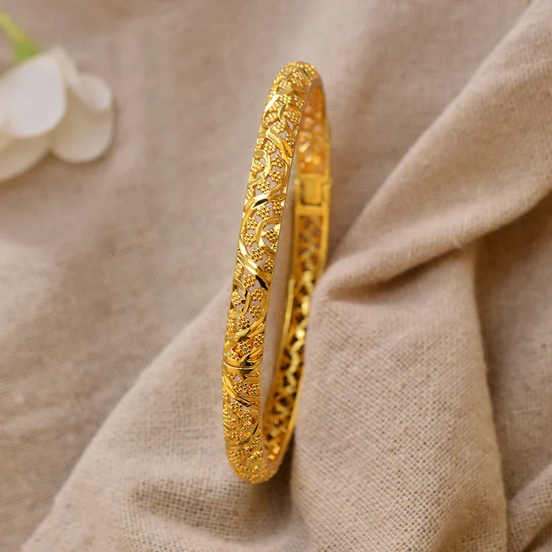 Gold Plated Bangles Luxury Arabic Wedding Bracelet - Image 22