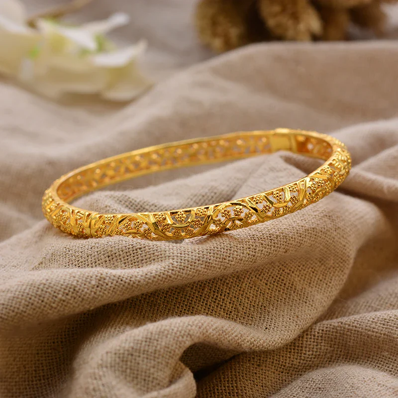 Gold Plated Bangles Luxury Arabic Wedding Bracelet - Image 23