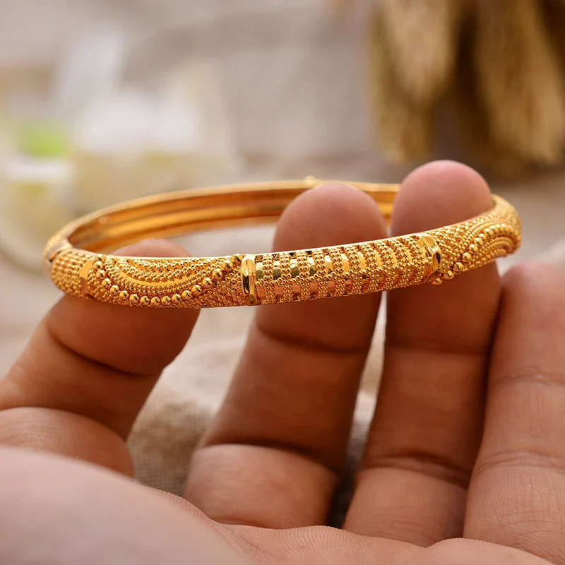 Gold Plated Bangles Luxury Arabic Wedding Bracelet - Image 30