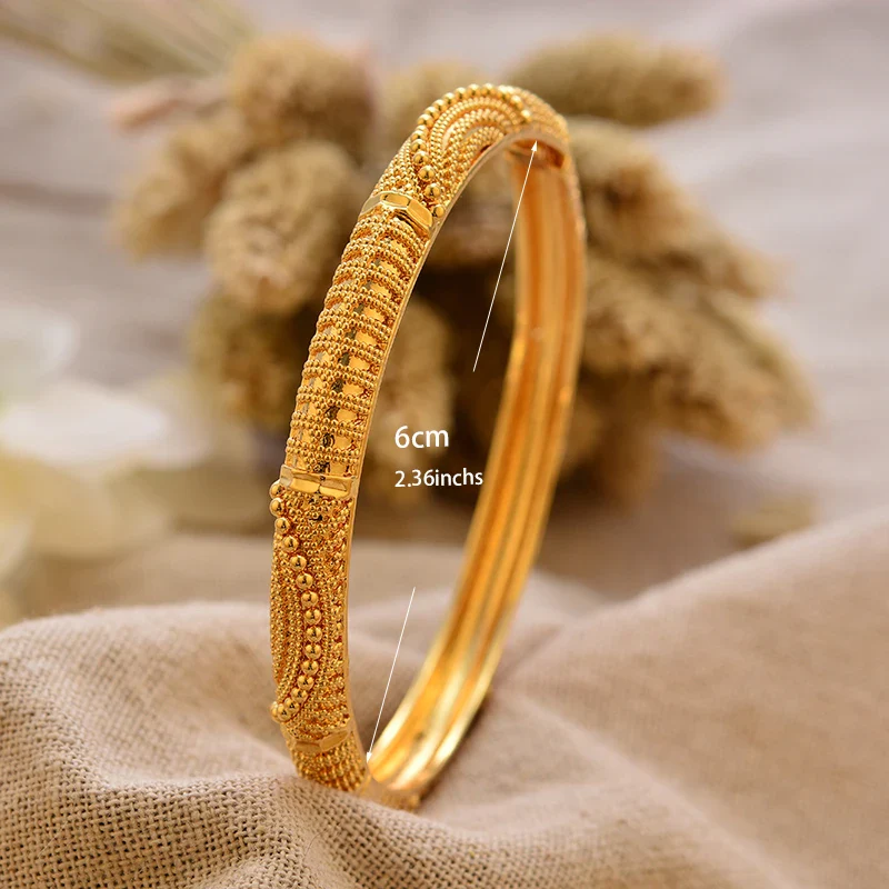 Gold Plated Bangles Luxury Arabic Wedding Bracelet - Image 33