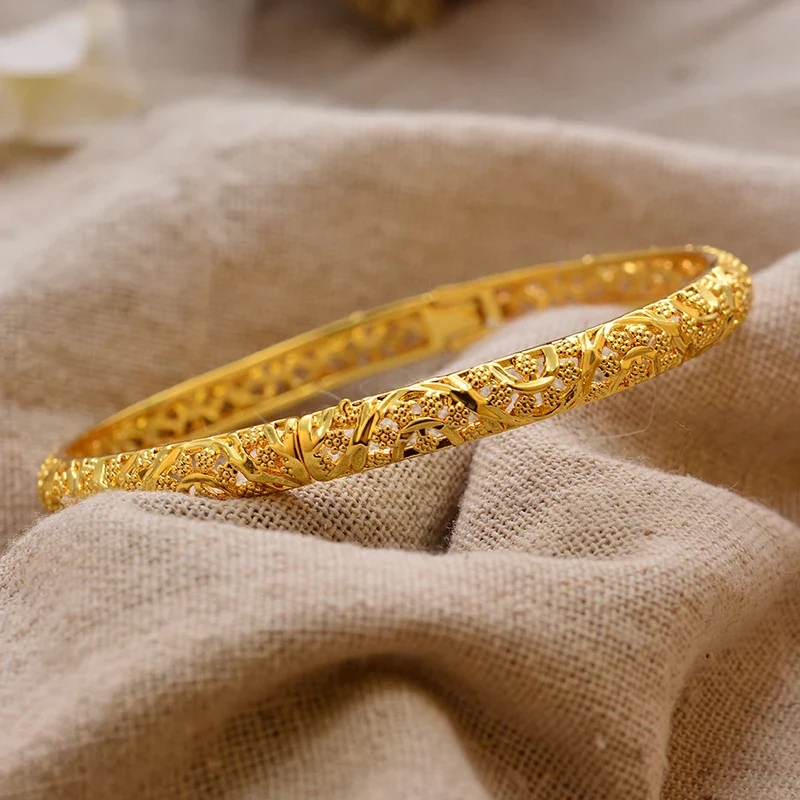 Gold Plated Bangles Luxury Arabic Wedding Bracelet - Image 34