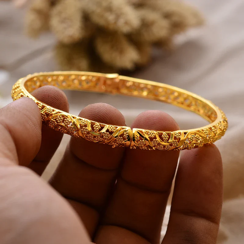Gold Plated Bangles Luxury Arabic Wedding Bracelet - Image 35