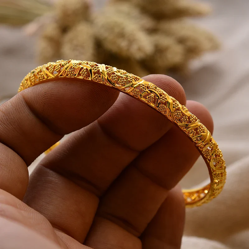 Gold Plated Bangles Luxury Arabic Wedding Bracelet - Image 36