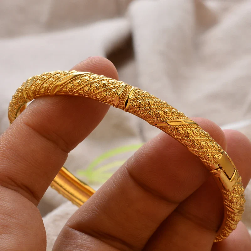 Gold Plated Bangles Luxury Arabic Wedding Bracelet - Image 37