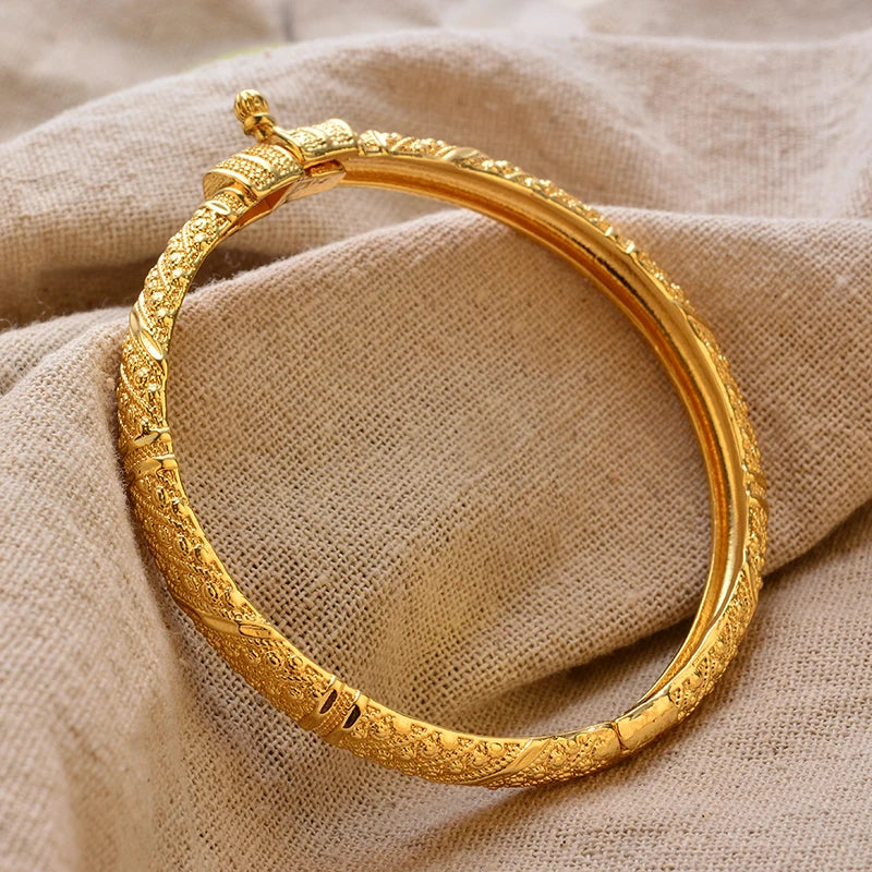 Gold Plated Bangles Luxury Arabic Wedding Bracelet - Image 38