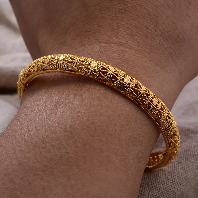 Gold Plated Bangles Luxury Arabic Wedding Bracelet - Image 43