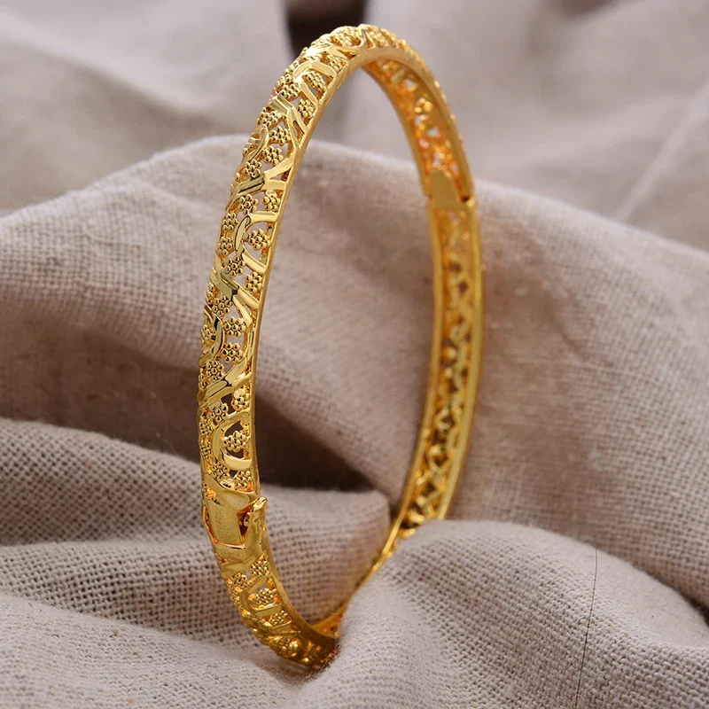 Gold Plated Bangles Luxury Arabic Wedding Bracelet - Image 44
