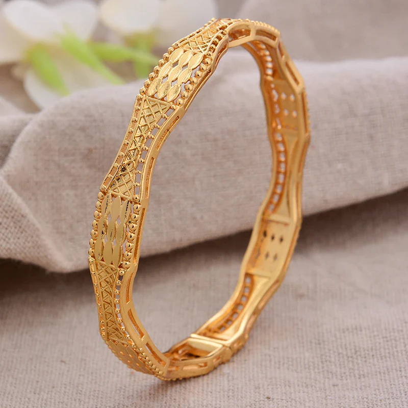 Gold Plated Bangles Luxury Arabic Wedding Bracelet - Image 45