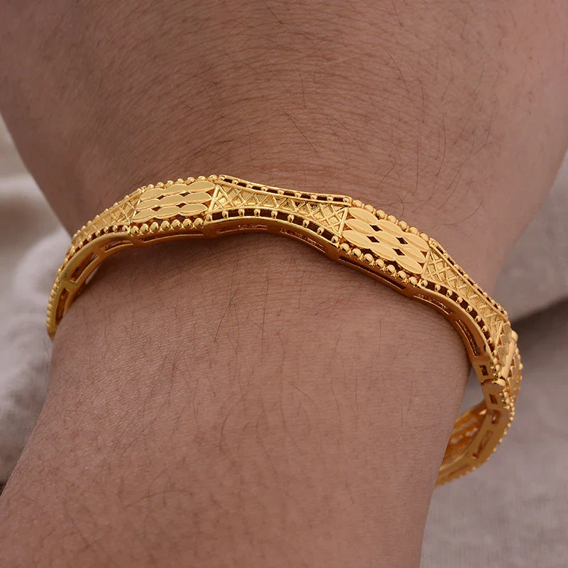 Gold Plated Bangles Luxury Arabic Wedding Bracelet - Image 46